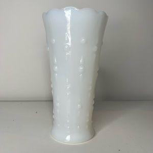Antique Vintage Milk Glass Vase - Dots